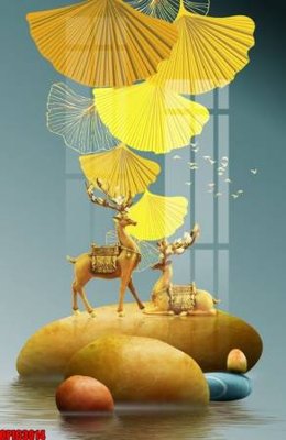 File tranh file tranh bộ decor in treo tường tráng gương OPIC3014 (bản gốc) treo quán cafe