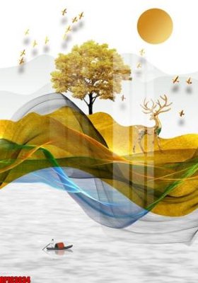 File in lụa file tranh bộ decor in treo tường tráng gương OPIC3034 (hoa văn) file tranh bộ decor in treo tường tráng gương OPIC3034