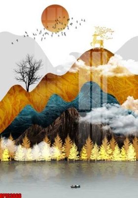 File PSD file tranh bộ decor in treo tường tráng gương OPIC3066 (gốc) tách lớp chi tiết