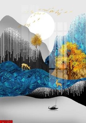 Tải file tranh gốc file tranh bộ decor in treo tường tráng gương OPIC3120 chất lượng cao