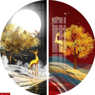 Download file ảnh gốc file tranh bộ decor in treo tường tráng gương OPIC3388 để in ấn