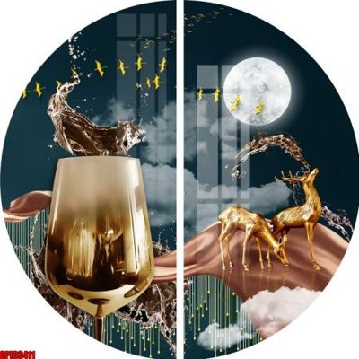 File in mica file tranh bộ decor in treo tường tráng gương OPIC3411 (ảnh gốc) đẹp