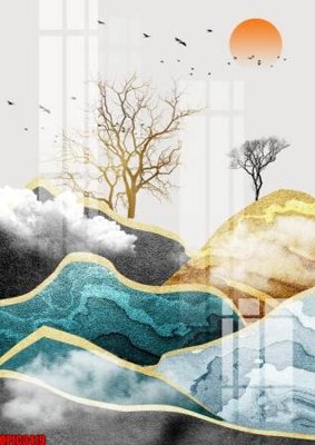 File gốc file tranh bộ decor in treo tường tráng gương OPIC3419 (chuẩn màu) cho in offset