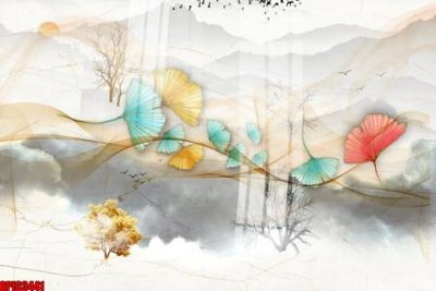 File gốc in ấn file tranh bộ decor in treo tường tráng gương OPIC3441 chất lượng vượt trội