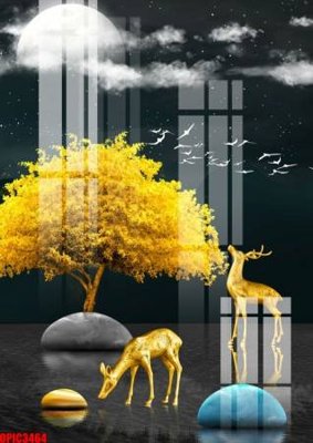 File gốc file tranh bộ decor in treo tường tráng gương OPIC3464 (PNG) nền trong suốt