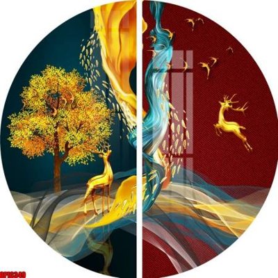 File tranh file tranh bộ decor in treo tường tráng gương OPIC349 (bản gốc) treo quán cafe