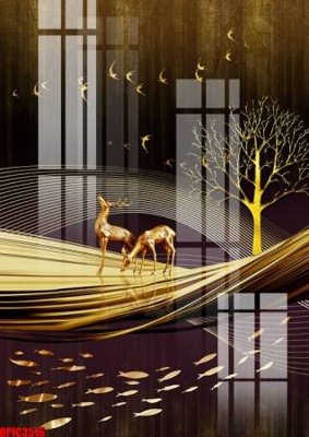 Tải file file tranh bộ decor in treo tường tráng gương OPIC3516 (gốc) làm file thiết kế