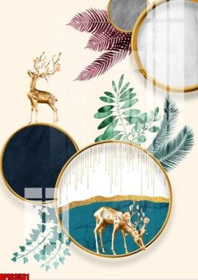 File tranh trang trí file tranh bộ decor in treo tường tráng gương OPIC3531 (file gốc)