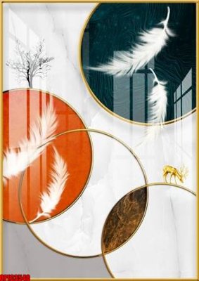 File tranh file tranh bộ decor in treo tường tráng gương OPIC3540 (gốc) in trên kính