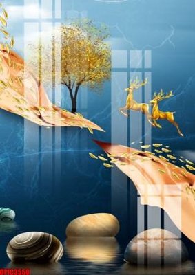 Ảnh gốc file tranh bộ decor in treo tường tráng gương OPIC3550 (nét căng) in mica