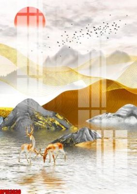 File in lụa file tranh bộ decor in treo tường tráng gương OPIC3630 (tân cổ điển) file tranh bộ decor in treo tường tráng gương OPIC3630