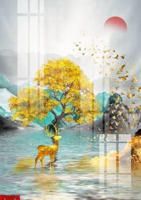 File tranh file tranh bộ decor in treo tường tráng gương OPIC3714 (gốc) chủ đề trừu tượng