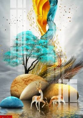 Tải file file tranh bộ decor in treo tường tráng gương OPIC3758 (gốc) in nhanh