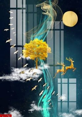 File tranh file tranh bộ decor in treo tường tráng gương OPIC3779 (bản gốc) treo phòng ăn