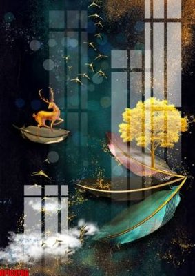 Tải file file tranh bộ decor in treo tường tráng gương OPIC3786 (ảnh gốc) file AI/EPS