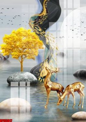 Tải file file tranh bộ decor in treo tường tráng gương OPIC3817 (ảnh gốc) in tráng gương