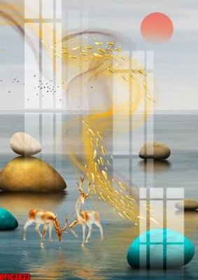 File gốc file tranh bộ decor in treo tường tráng gương OPIC3833 (phiên bản chuẩn) để in ấn