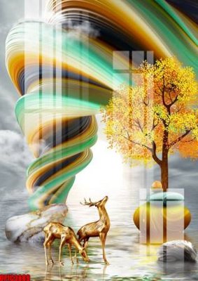 Tải file file tranh bộ decor in treo tường tráng gương OPIC3889 (gốc) in trên mọi chất liệu