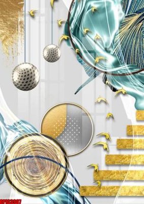 File PSD file tranh bộ decor in treo tường tráng gương OPIC3907 (gốc) nhiều lớp (multi-layer)