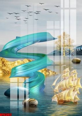 Tải file file tranh bộ decor in treo tường tráng gương OPIC3917 (gốc) in nhanh