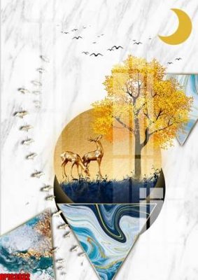 File gốc file tranh bộ decor in treo tường tráng gương OPIC3932 (in ấn) màu sắc trung thực