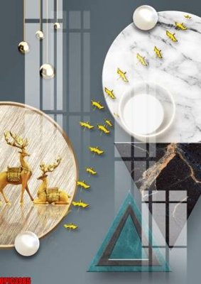 File gốc file tranh bộ decor in treo tường tráng gương OPIC3985 (PSD/TIFF) độ phân giải cao