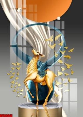 File PSD file tranh bộ decor in treo tường tráng gương OPIC4045 (gốc) tách lớp chi tiết