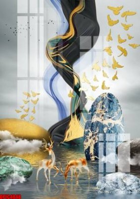 File in ấn file tranh bộ decor in treo tường tráng gương OPIC4048 (bản gốc) chất lượng cao