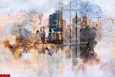 Hình ảnh file gốc file tranh bộ decor in treo tường tráng gương OPIC418 cho in UV