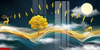 Download file gốc file tranh bộ decor in treo tường tráng gương OPIC4297 (in mica) 3D