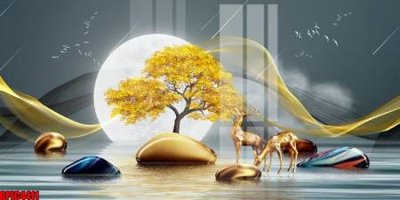 File tranh file tranh bộ decor in treo tường tráng gương OPIC4411 (file gốc) chuẩn màu in