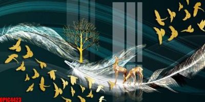 File in lụa file tranh bộ decor in treo tường tráng gương OPIC4423 (hoa văn) file tranh bộ decor in treo tường tráng gương OPIC4423