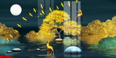 Tải về hình ảnh gốc file tranh bộ decor in treo tường tráng gương OPIC4442 sắc nét