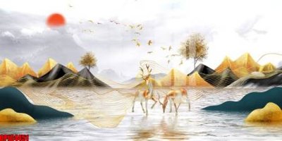 File tranh file tranh bộ decor in treo tường tráng gương OPIC4451 (bản gốc) trang trí văn phòng