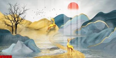 File gốc file tranh bộ decor in treo tường tráng gương OPIC4519 (in mica) cắt laser