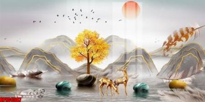 Tải file tranh gốc file tranh bộ decor in treo tường tráng gương OPIC4587 chất lượng cao