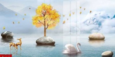 Download file file tranh bộ decor in treo tường tráng gương OPIC4610 (gốc) cho xưởng in