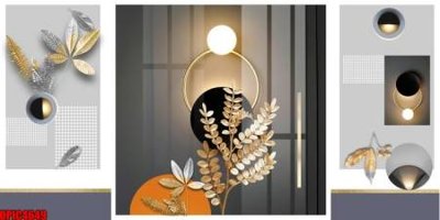 File gốc file tranh bộ decor in treo tường tráng gương OPIC4649 (AI/EPS) cho in ấn