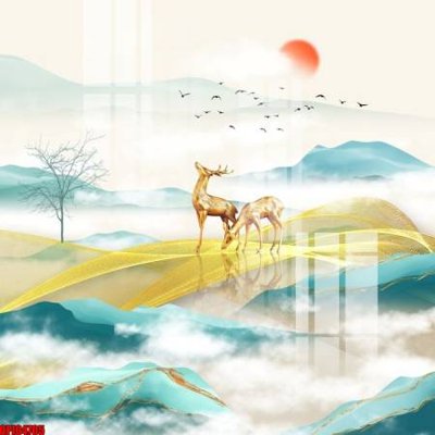 Download file gốc file tranh bộ decor in treo tường tráng gương OPIC4705 (in mica) 3D