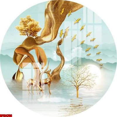 File ảnh file tranh bộ decor in treo tường tráng gương OPIC4766 (gốc) in PP, decal