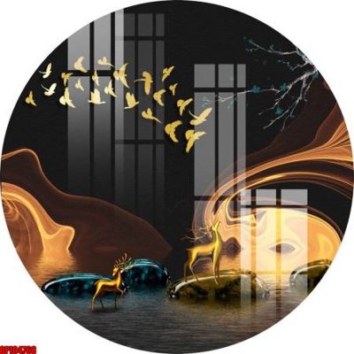 Download file gốc file tranh bộ decor in treo tường tráng gương OPIC4768 (in lụa) tranh 3D