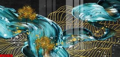 File gốc in ấn file tranh bộ decor in treo tường tráng gương OPIC4828 độ phân giải cao