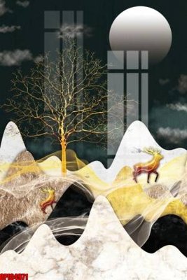 File tranh file tranh bộ decor in treo tường tráng gương OPIC4971 (bản gốc) trang trí văn phòng