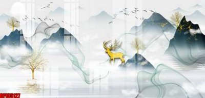 File tranh file tranh bộ decor in treo tường tráng gương OPIC5127 (bản gốc) in lụa 5D