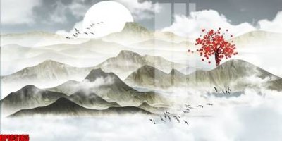 Download file gốc file tranh bộ decor in treo tường tráng gương OPIC5165 (in lụa) tranh 3D