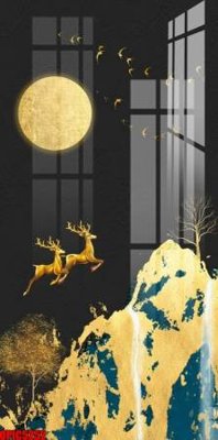 File gốc in tráng gương file tranh bộ decor in treo tường tráng gương OPIC5252 chi tiết