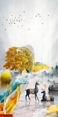 File ảnh file tranh bộ decor in treo tường tráng gương OPIC5259 (gốc) in decal dán tường