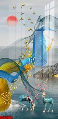 File tranh file tranh bộ decor in treo tường tráng gương OPIC5330 (ảnh gốc) không bị mờ