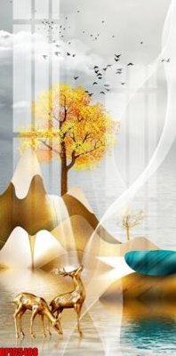 File tranh quảng cáo file tranh bộ decor in treo tường tráng gương OPIC5408 (download file gốc)