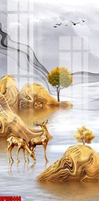 Ảnh gốc file tranh bộ decor in treo tường tráng gương OPIC5444 (nét căng) in mica